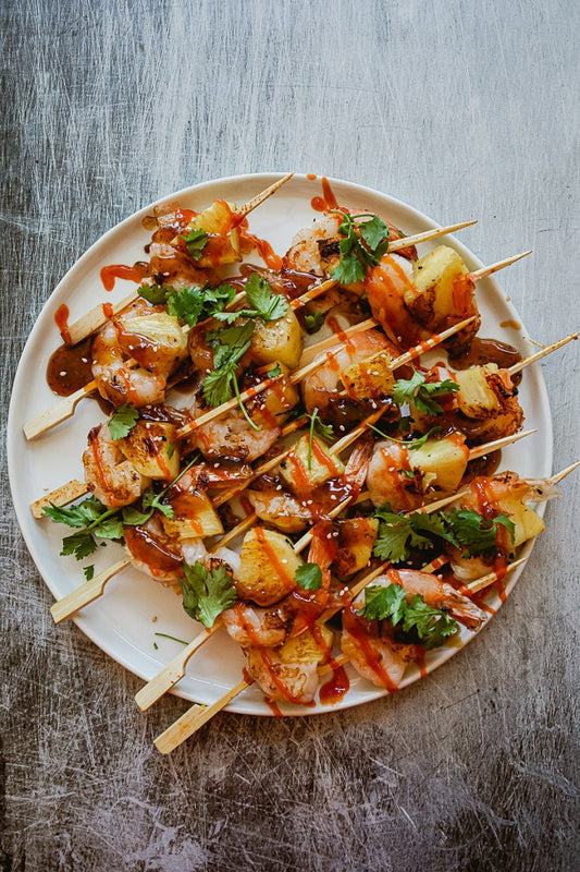Brochetas de Camarones Teriyaki Blackstone /Blackstone Teriyaki Shrimp Kabobs