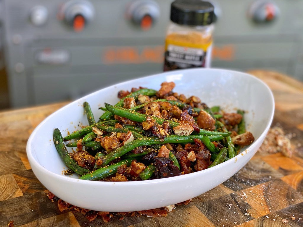Bacon Fried Green Beans with Brown Sugar Bourbon Pecans – Blackstone Products (MX)