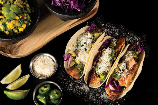 Salmon Tacos with Avocado & Corn Salsa
