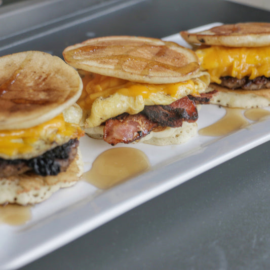 Bacon, Egg, and Cheese Pancake Sliders