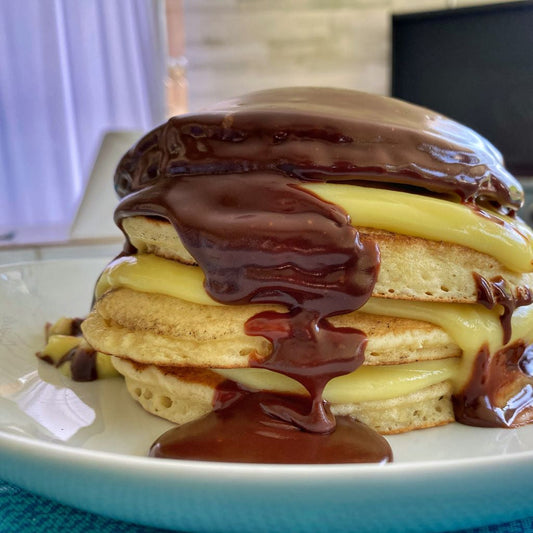 Boston Cream Pie Pancakes