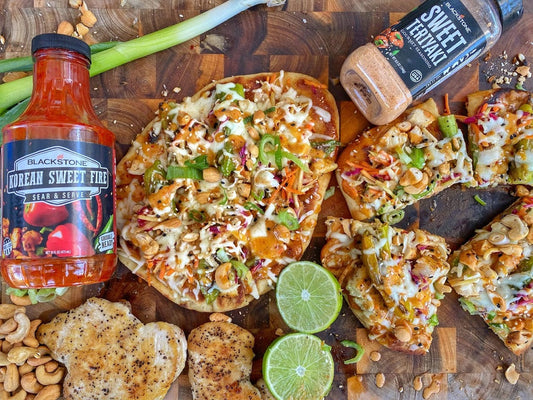CJ’s Korean Sweet Fire Chicken Flatbread Pizza