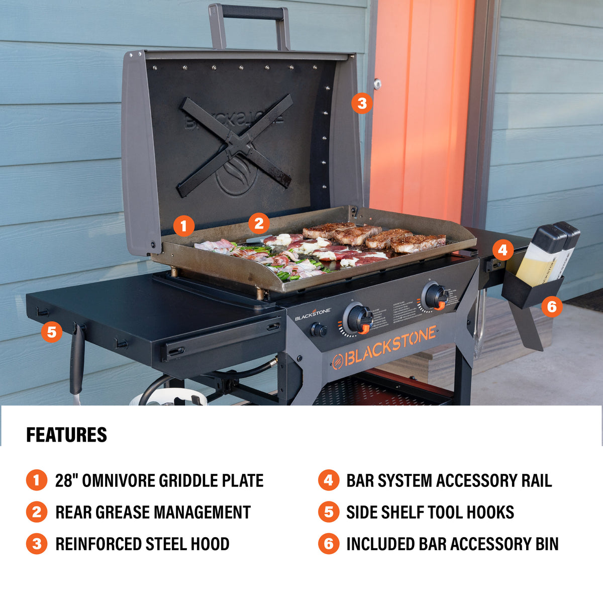 Plancha de Gas 28" con Tapa